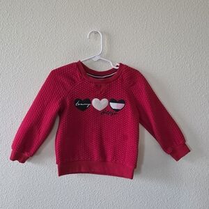 Tommy Hilfiger Toddler Girls Red Heart Pullover Sweater